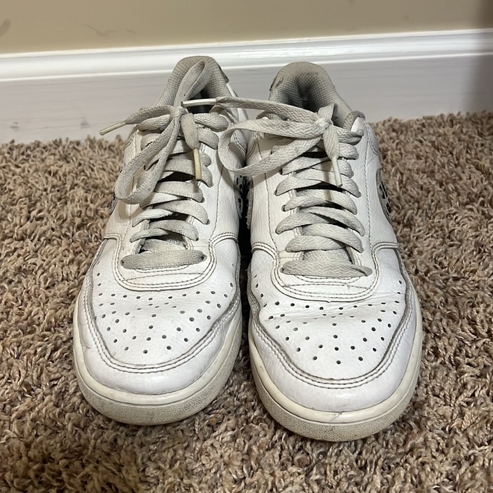 Nike Court Vision Low Sneakers White Desert Sand Leopard Print- Size 7.5 - Picture 2 of 8